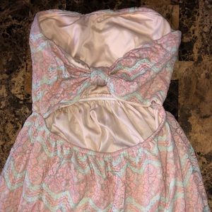 Backless Strapless Bow Dress (Spring Colors)